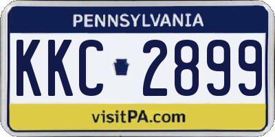 PA license plate KKC2899
