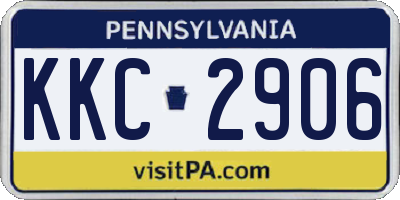 PA license plate KKC2906