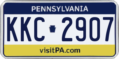 PA license plate KKC2907