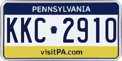 PA license plate KKC2910