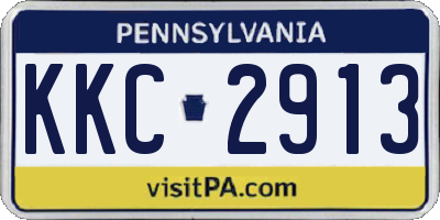 PA license plate KKC2913