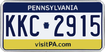 PA license plate KKC2915
