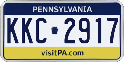 PA license plate KKC2917