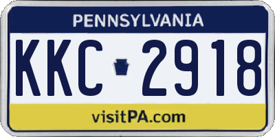PA license plate KKC2918