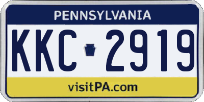 PA license plate KKC2919