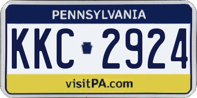 PA license plate KKC2924