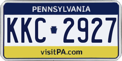 PA license plate KKC2927