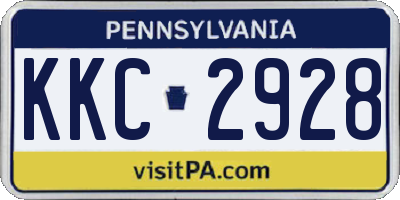 PA license plate KKC2928
