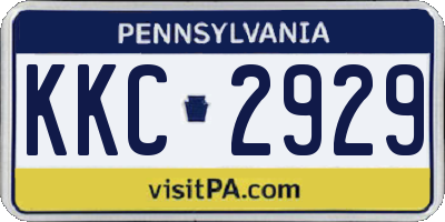 PA license plate KKC2929