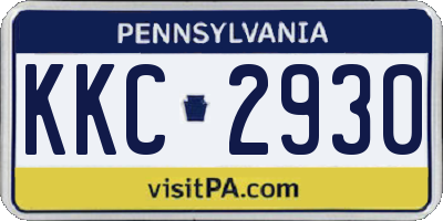 PA license plate KKC2930