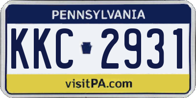 PA license plate KKC2931