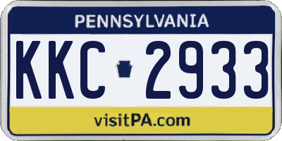 PA license plate KKC2933