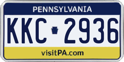 PA license plate KKC2936