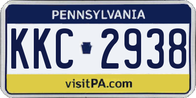 PA license plate KKC2938