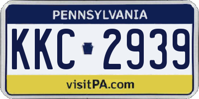 PA license plate KKC2939