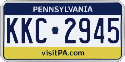 PA license plate KKC2945