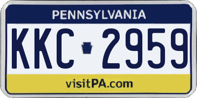 PA license plate KKC2959