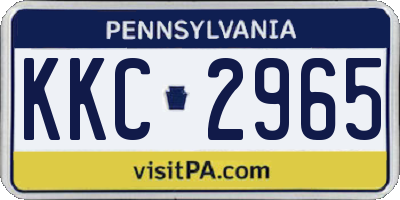 PA license plate KKC2965