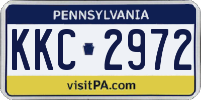 PA license plate KKC2972