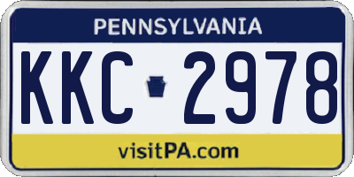 PA license plate KKC2978