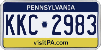 PA license plate KKC2983