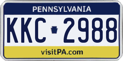 PA license plate KKC2988