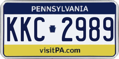 PA license plate KKC2989