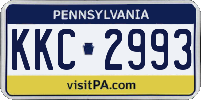PA license plate KKC2993