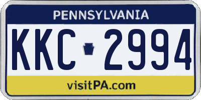 PA license plate KKC2994