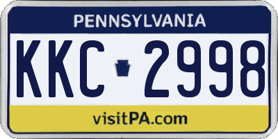 PA license plate KKC2998