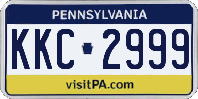 PA license plate KKC2999