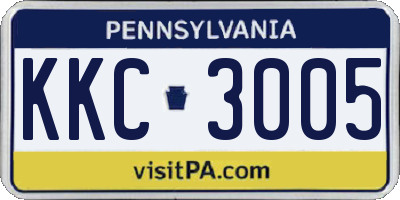 PA license plate KKC3005