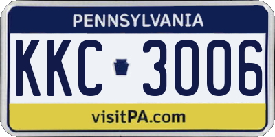 PA license plate KKC3006