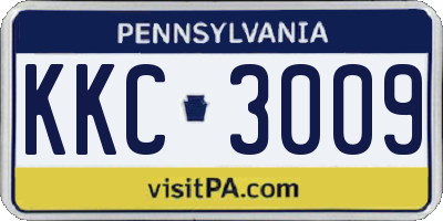 PA license plate KKC3009
