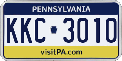 PA license plate KKC3010