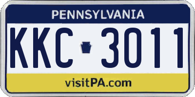 PA license plate KKC3011