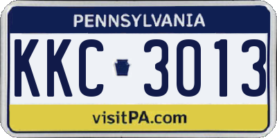 PA license plate KKC3013
