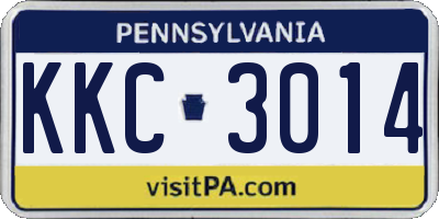 PA license plate KKC3014