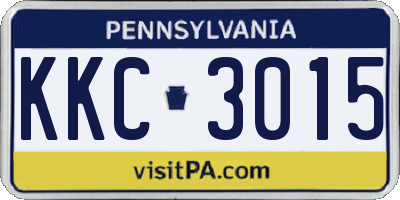 PA license plate KKC3015