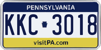 PA license plate KKC3018