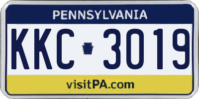 PA license plate KKC3019