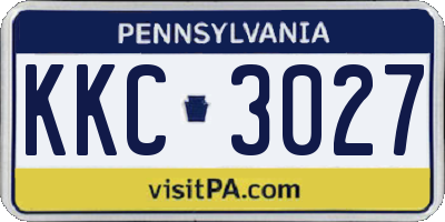 PA license plate KKC3027