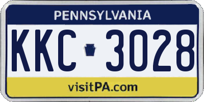 PA license plate KKC3028