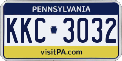 PA license plate KKC3032