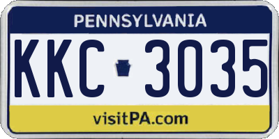 PA license plate KKC3035