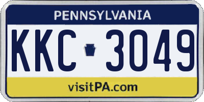 PA license plate KKC3049