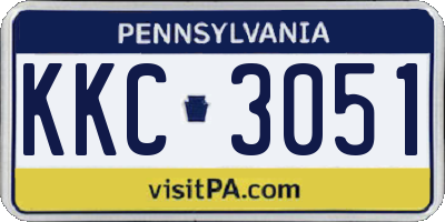 PA license plate KKC3051