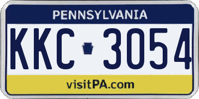 PA license plate KKC3054