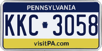 PA license plate KKC3058