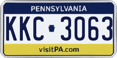 PA license plate KKC3063